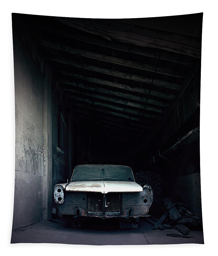 Car Tapestry featuring the photograph Foresaken by Trish Mistric