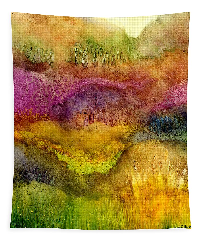 Watercolor Tapestry featuring the painting Forest by Hailey E Herrera
