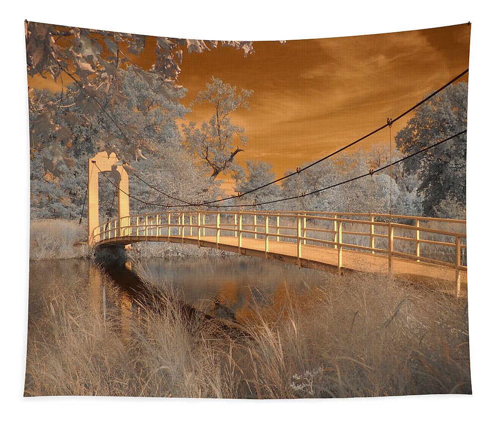 Forest Park Tapestry featuring the photograph Forest Park Bridge Infrared by Jane Linders