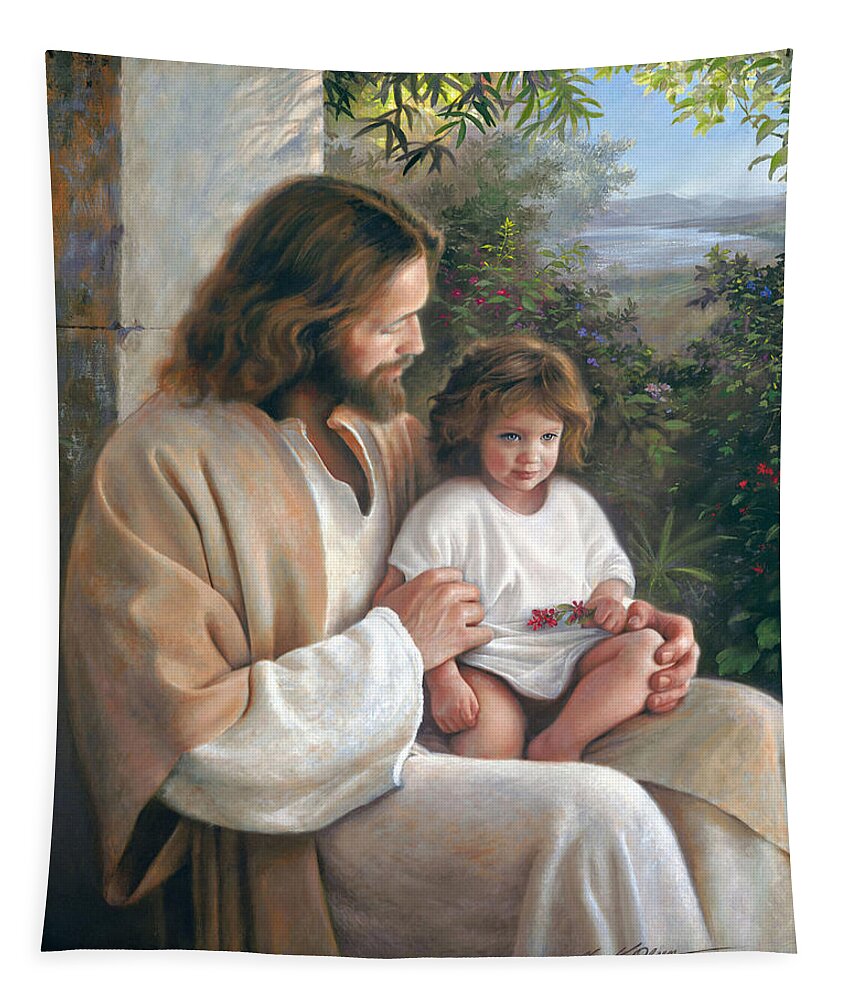 Jesus Tapestry featuring the painting Forever and Ever by Greg Olsen