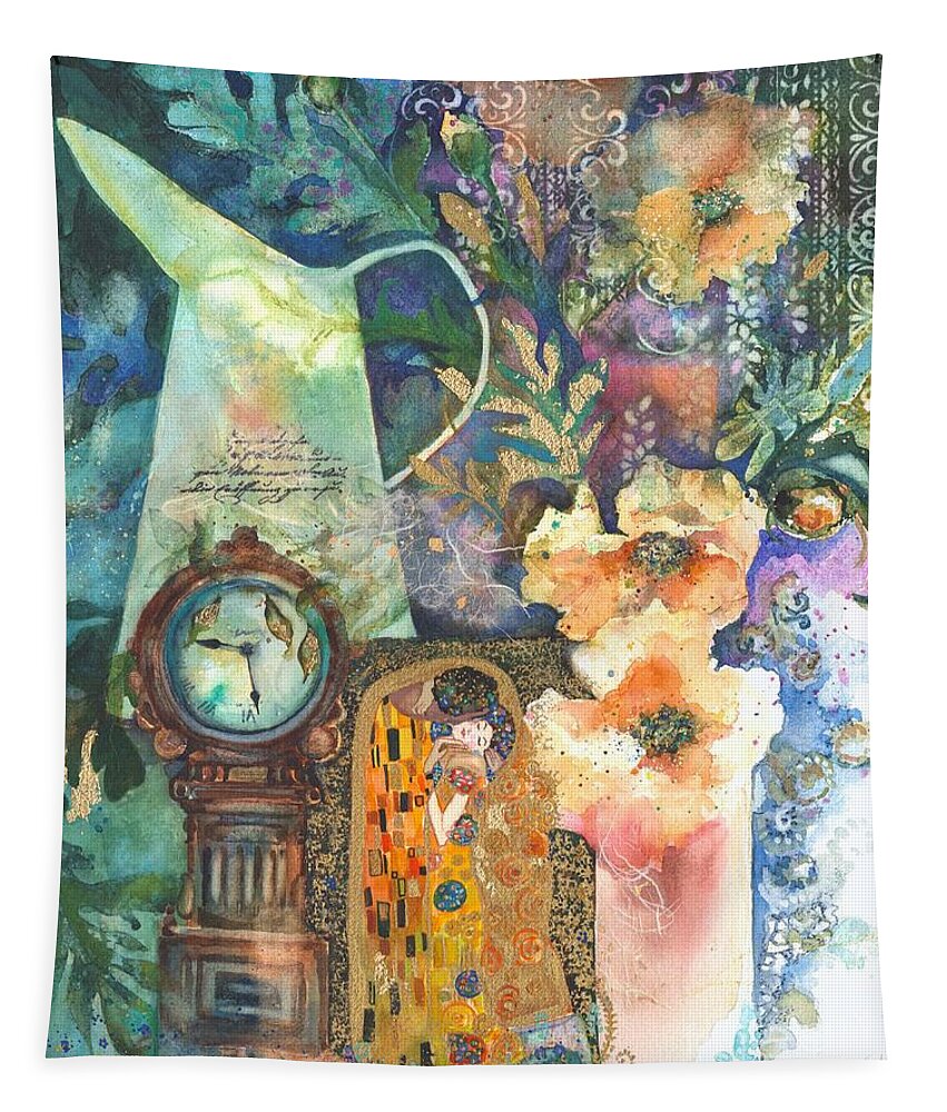Watercolour Still Life Tapestry featuring the painting Forget-me-not by Kate Bedell