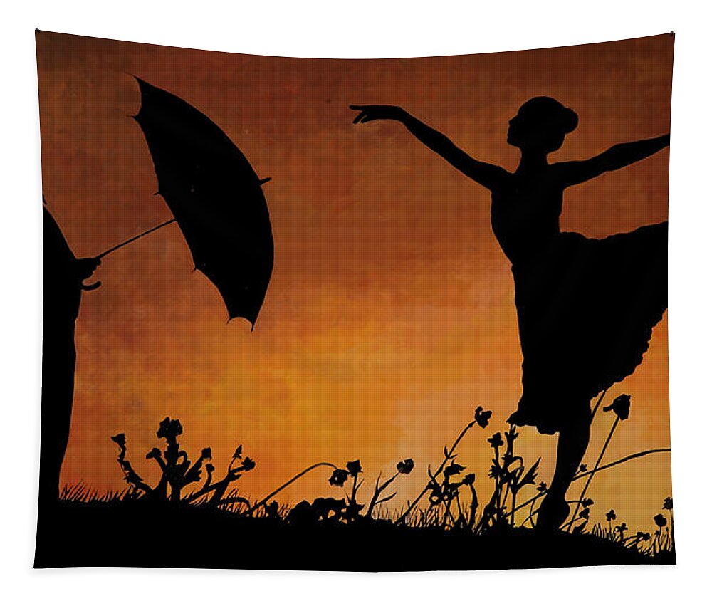 Rain Tapestry featuring the painting Forse Non Piove by Guido Borelli