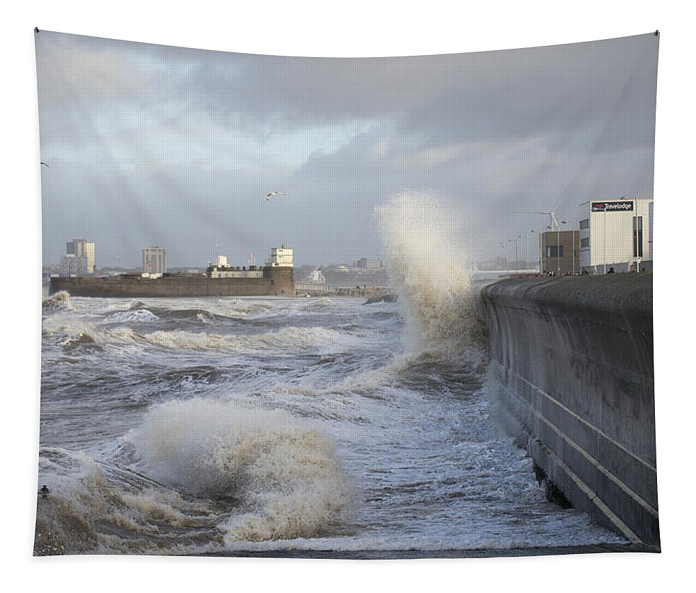 Fort Perch Tapestry featuring the photograph Fort Perch Waves by Spikey Mouse Photography