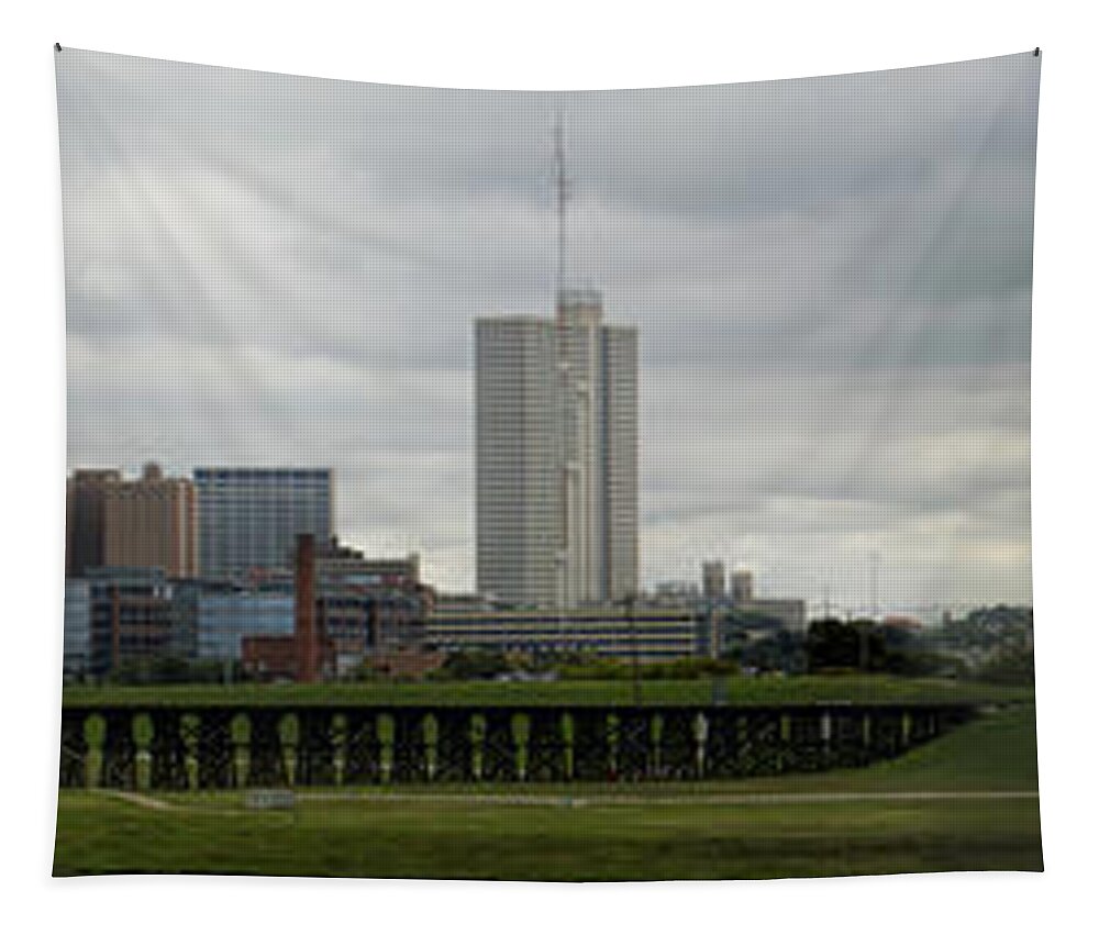 Fort Worth Tapestry featuring the photograph Fort Worth Panorama by Jonathan Davison