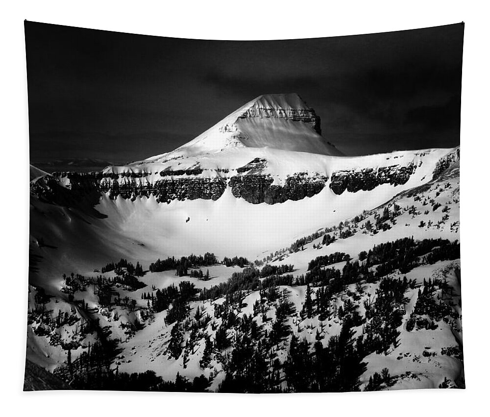 Fossil Mountain Is Located In The Teton Range. The Teton Range Is Located In Wyoming As Part Of The North American Rocky Range. Tapestry featuring the photograph Fossil Mountain by Raymond Salani III