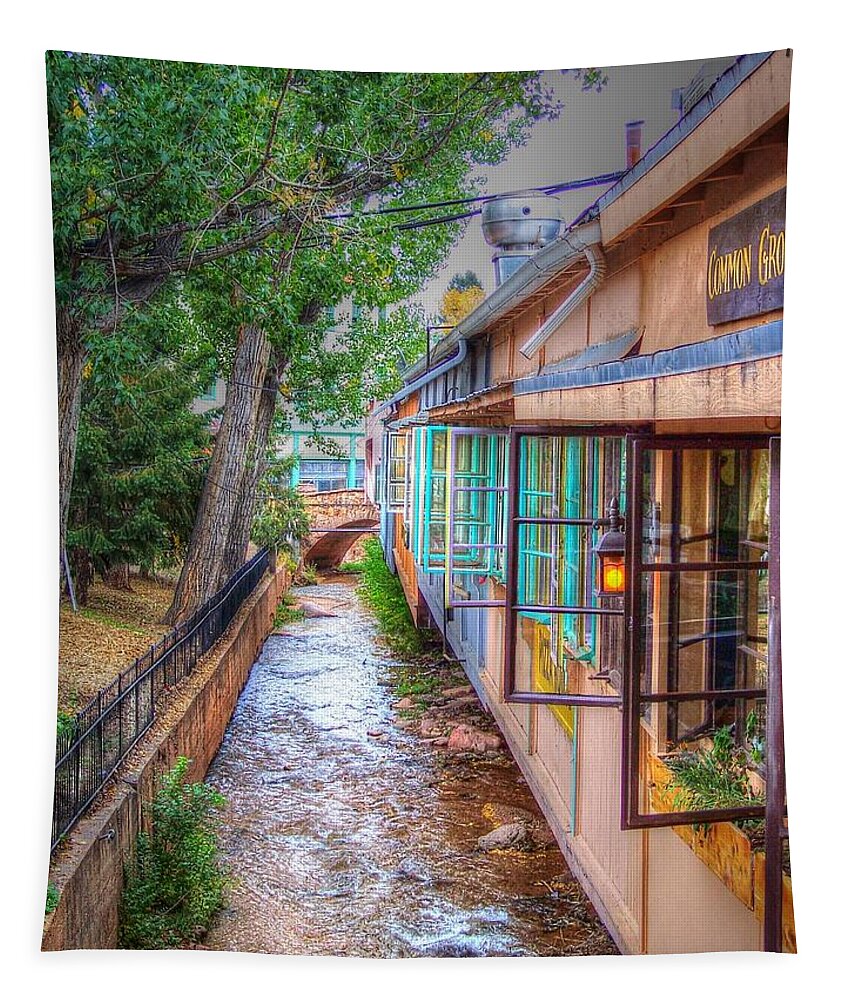 Manitou Tapestry featuring the photograph Fountain Creek Behind The Avenue by Lanita Williams