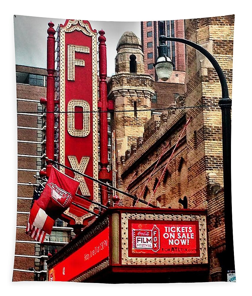 Fox Theater Tapestry featuring the photograph Fox Theater - Atlanta by Robert L Jackson