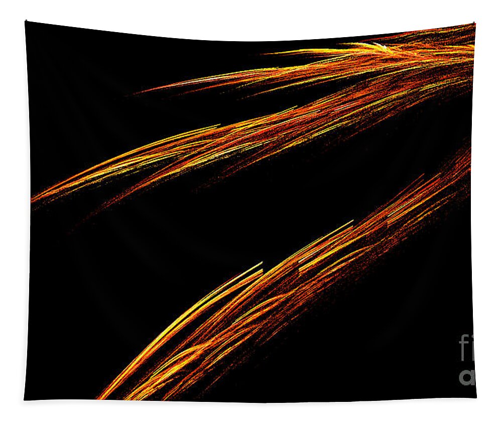 Digital Art Tapestry featuring the digital art Fractal 25 Fiya by Alys Caviness-Gober
