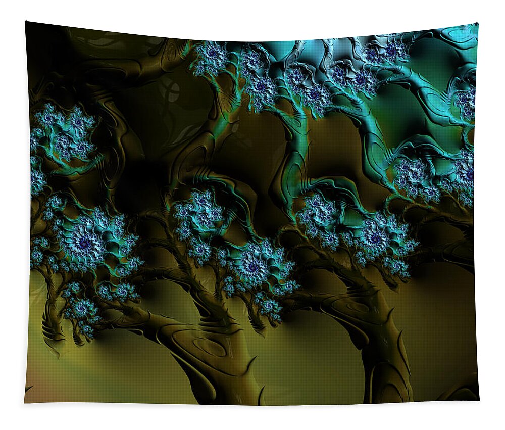 Fractal Tapestry featuring the digital art Fractal Forest by Gary Blackman
