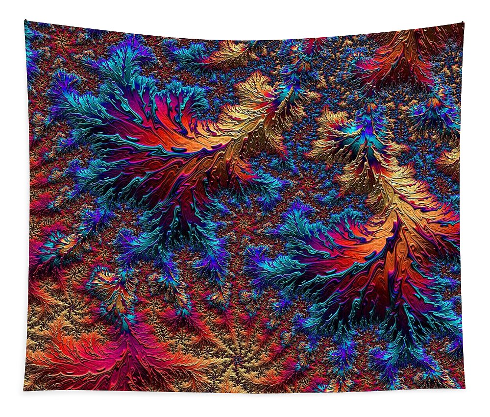 Surreal Tapestry featuring the digital art Fractal Jewels Series - Beauty on Fire II by Susan Maxwell Schmidt