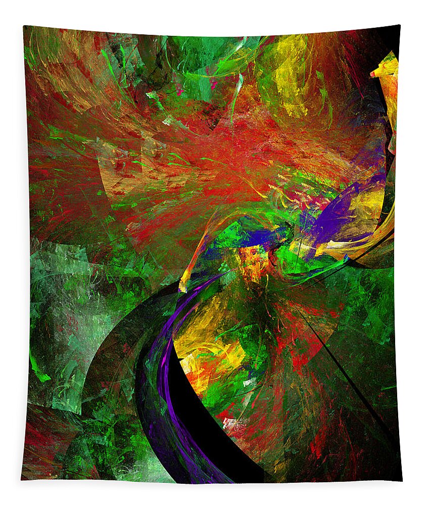 Peacock Tapestry featuring the digital art Fractal - Peacock by Susan Savad