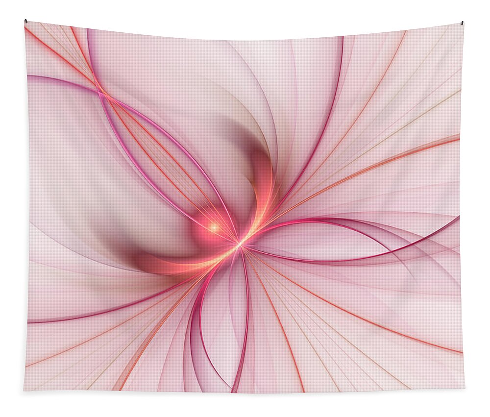 Fractal Tapestry featuring the digital art Fractal Pink Dream by Gabiw Art