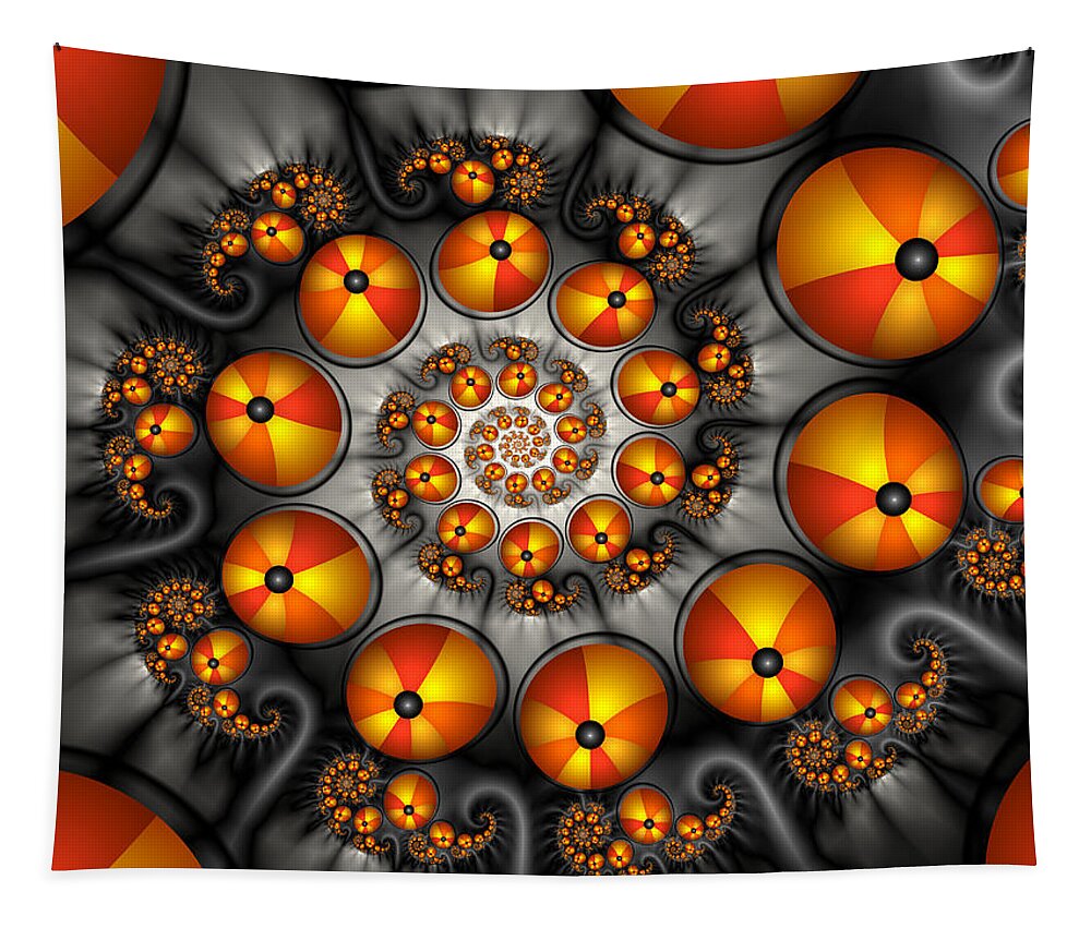 Fractal Tapestry featuring the digital art Fractal Playful 2 by Gabiw Art