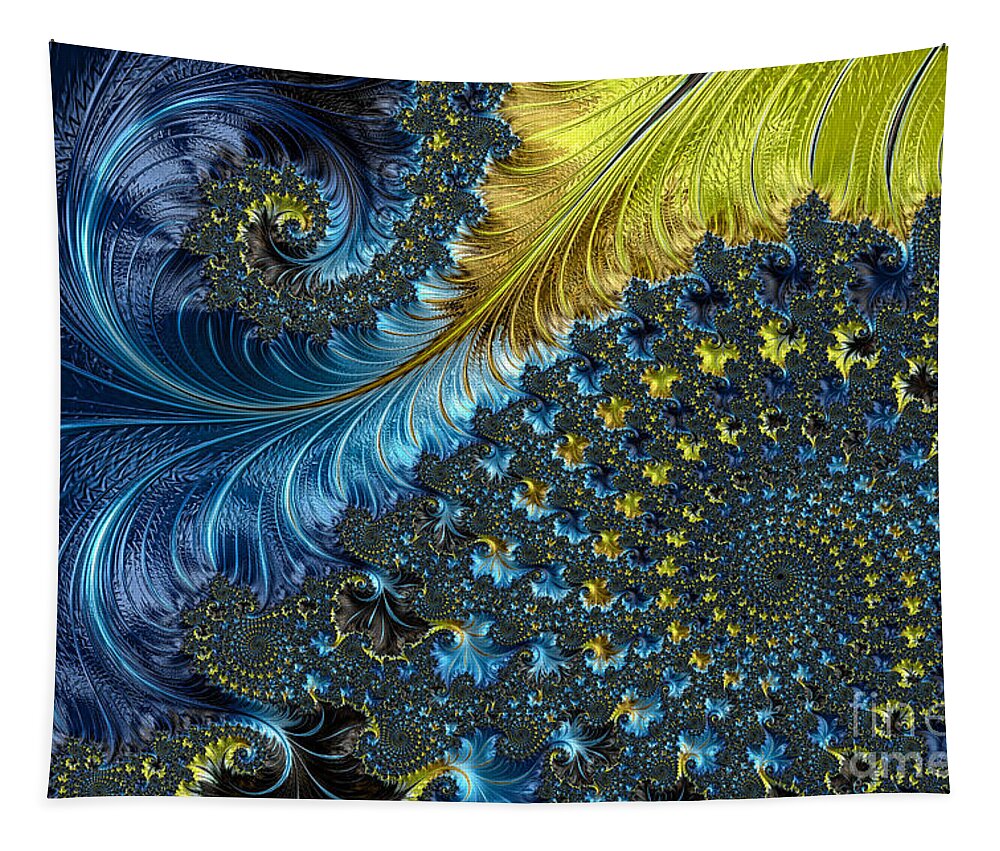 Fractal Tapestry featuring the digital art Fractal Spiral 3 - A Fractal Abstract by Ann Garrett