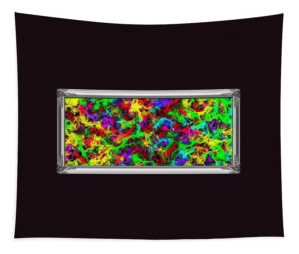 Abstract Tapestry featuring the painting Framed Spawned Colors by Bruce Nutting