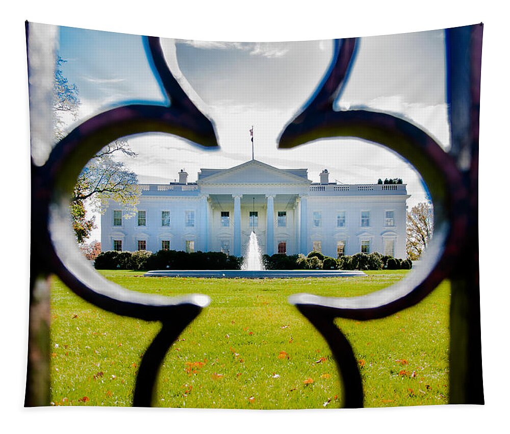 Congress Tapestry featuring the photograph Framed Whitehouse by Greg Fortier