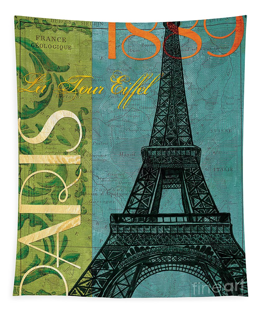 France Tapestry featuring the painting Francaise 1 by Debbie DeWitt