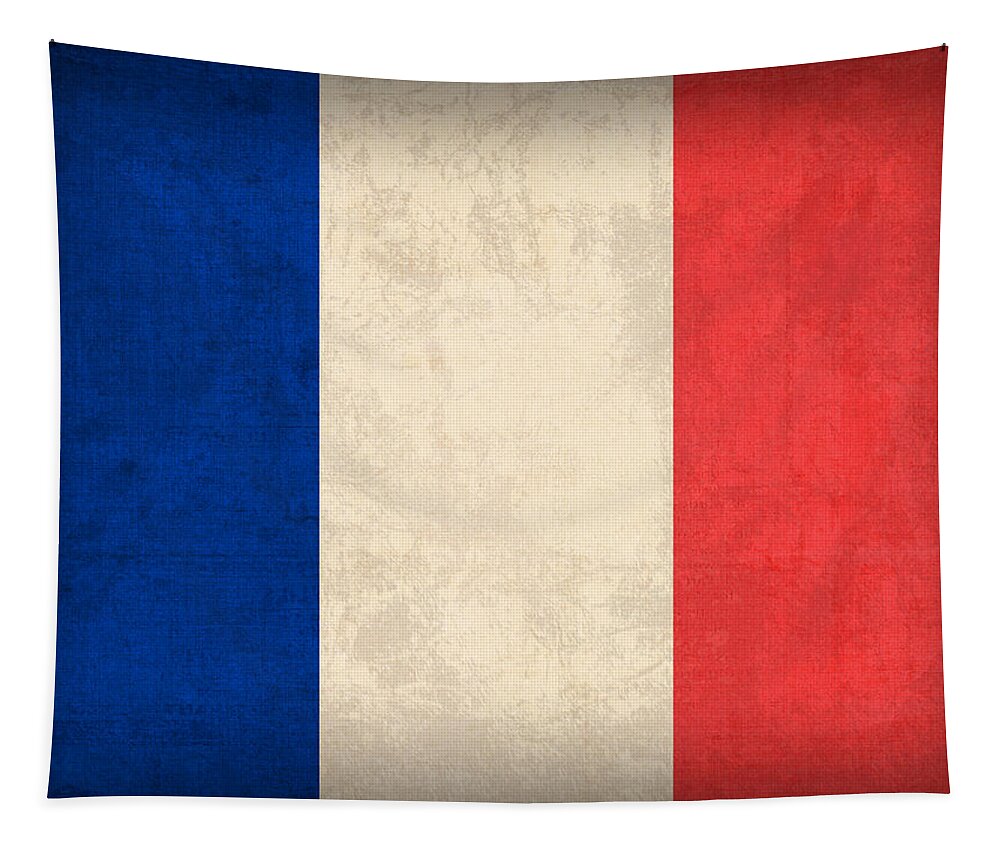 France Flag Paris Marseilles French Europe Tapestry featuring the mixed media France Flag Distressed Vintage Finish by Design Turnpike