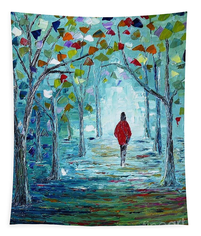 Waiting Tapestry featuring the painting Freedom by Amalia Suruceanu