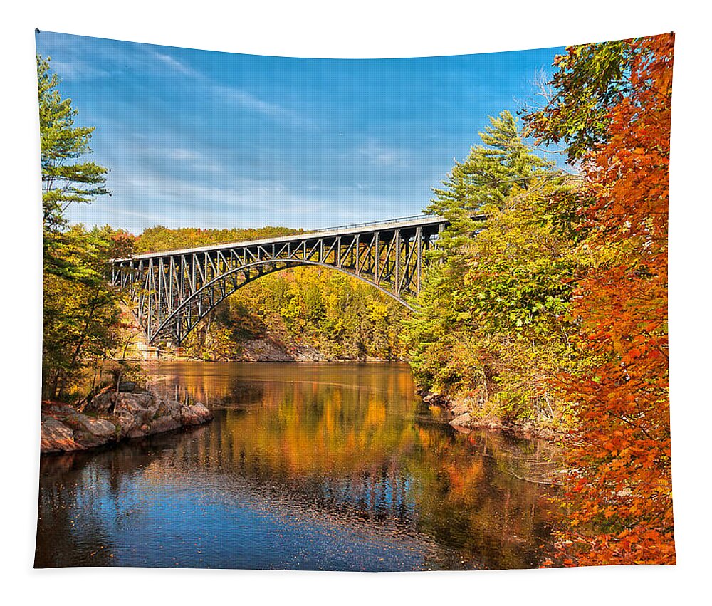 Autumn Tapestry featuring the photograph French King Bridge in Autumn by Mitchell R Grosky