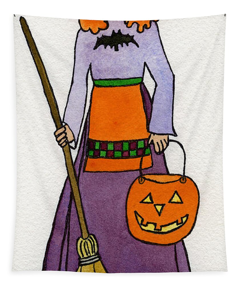 Friend Print Tapestry featuring the painting Friendly Witch by Norma Appleton