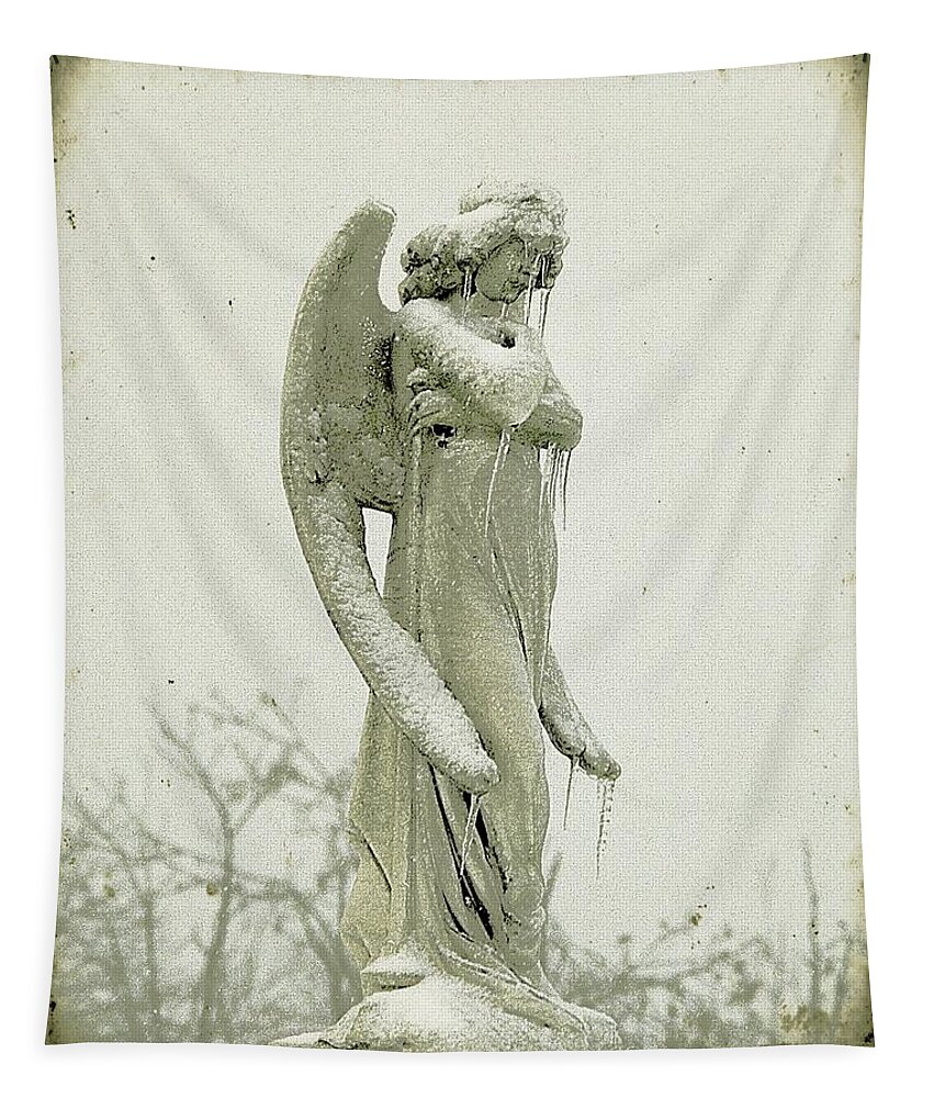 Ice Tapestry featuring the photograph Frigid Angel by Gothicrow Images