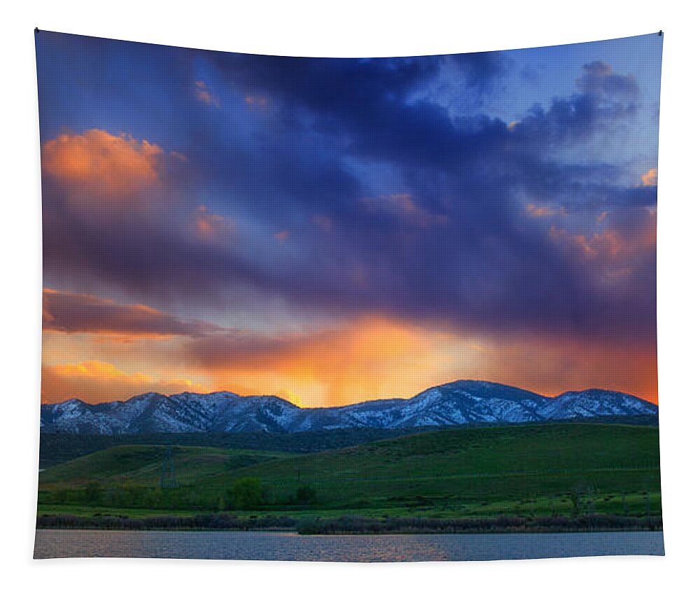 Colorado Tapestry featuring the photograph Front Range Light Show by Darren White