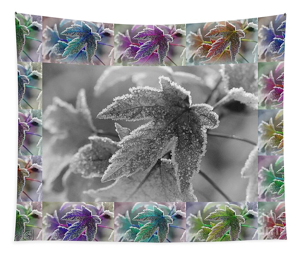 Mccombie Tapestry featuring the painting Frosted Maple Leaves in All Shades by J McCombie