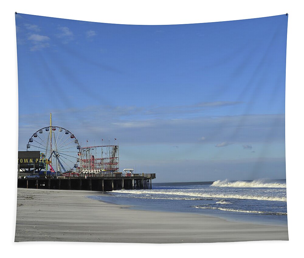 Funtown Pier Tapestry featuring the photograph Funtown Pier Seaside Heights NJ Jersey Shore by Terry DeLuco