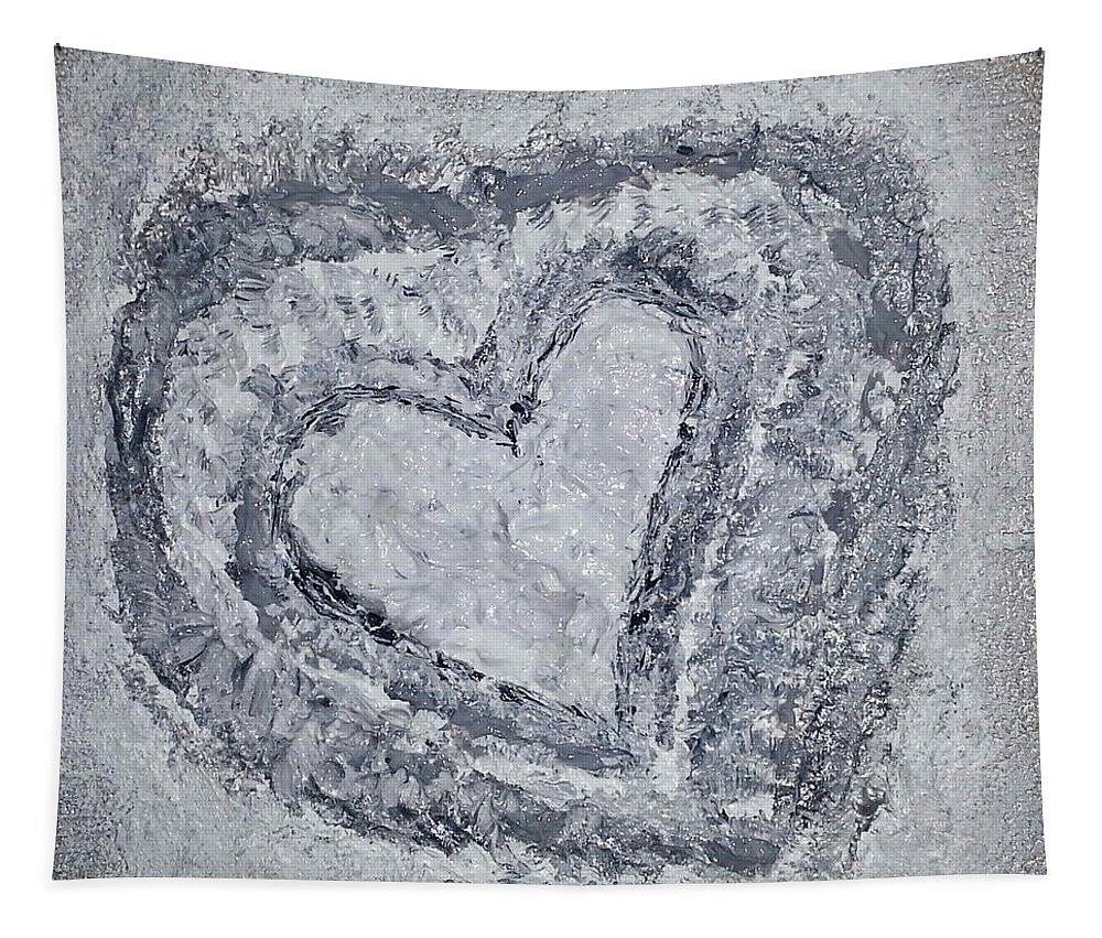 Abstract Painting Tapestry featuring the painting G3 - greys by KUNST MIT HERZ Art with heart