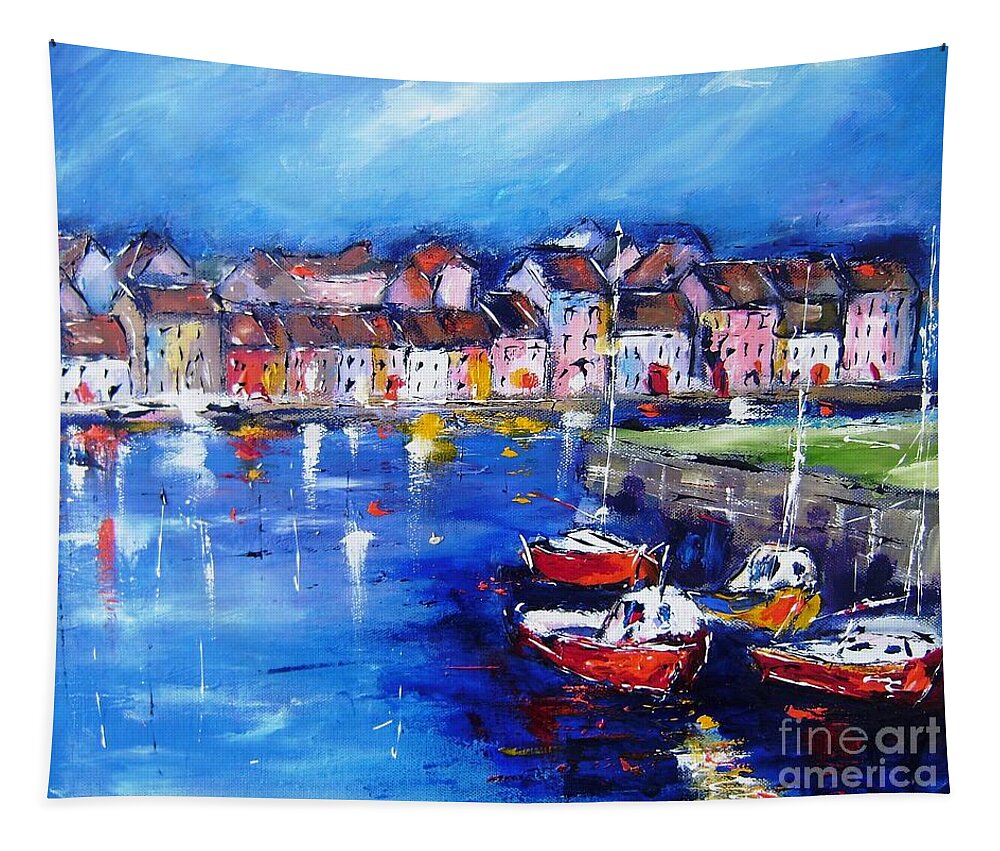Irish Art Tapestry featuring the painting Paintings of Galway #1 by Mary Cahalan Lee - aka PIXI