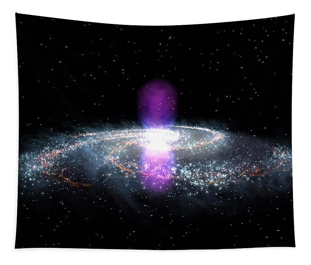 Science Tapestry featuring the photograph Gamma-ray Bubbles In Milky Way, 2010 by Science Source