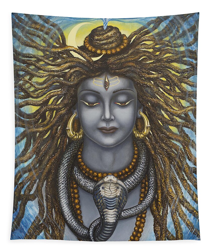 Shiva Tapestry featuring the painting Gangadhara Shiva by Vrindavan Das