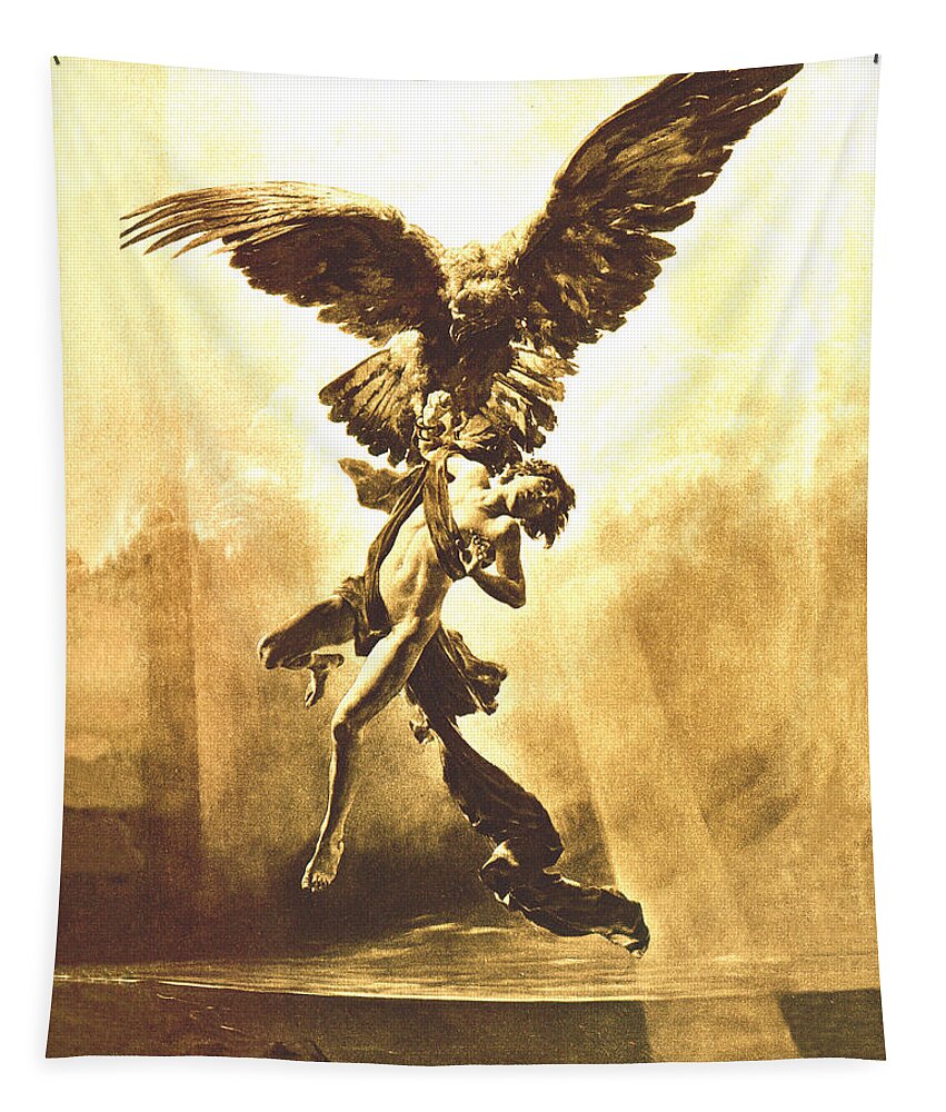 Ganymede Tapestry featuring the painting Ganymede Capta by Troy Caperton