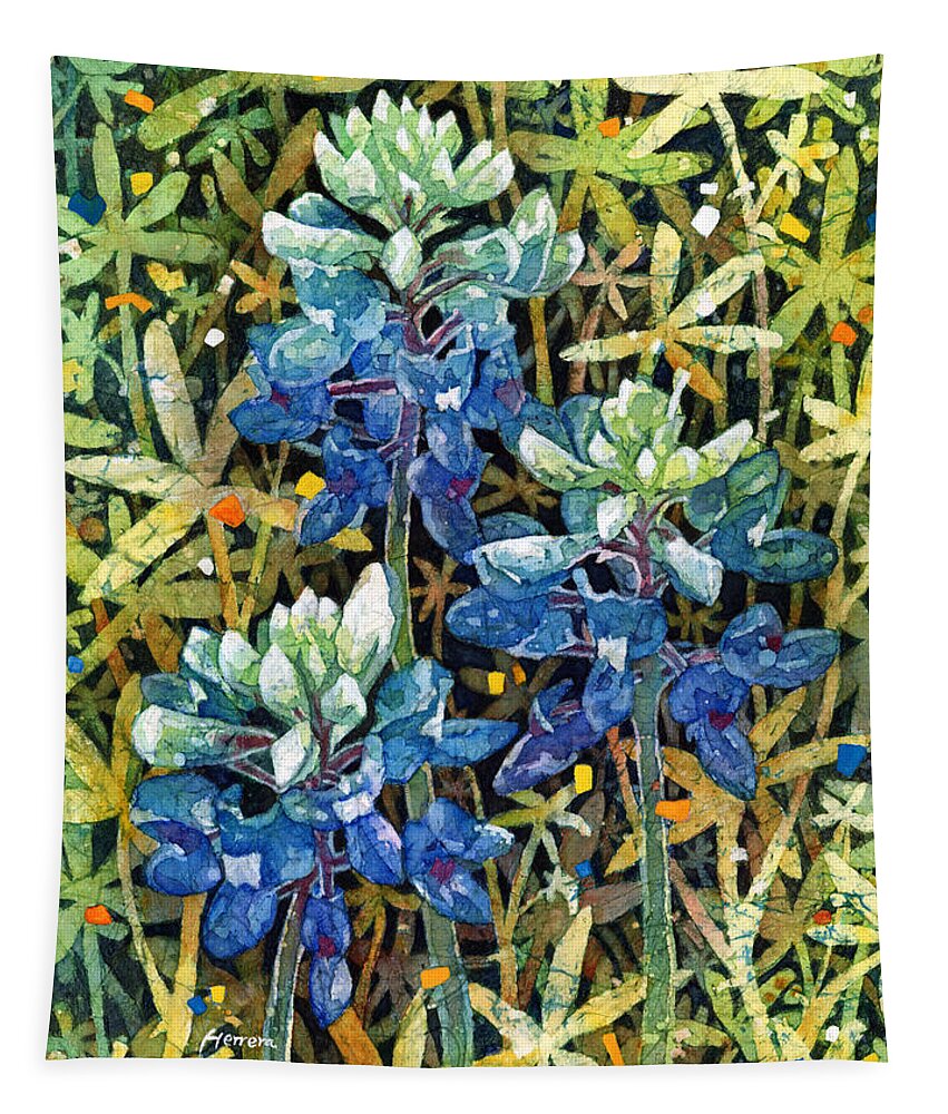 Bluebonnet Tapestry featuring the painting Garden Jewels II by Hailey E Herrera