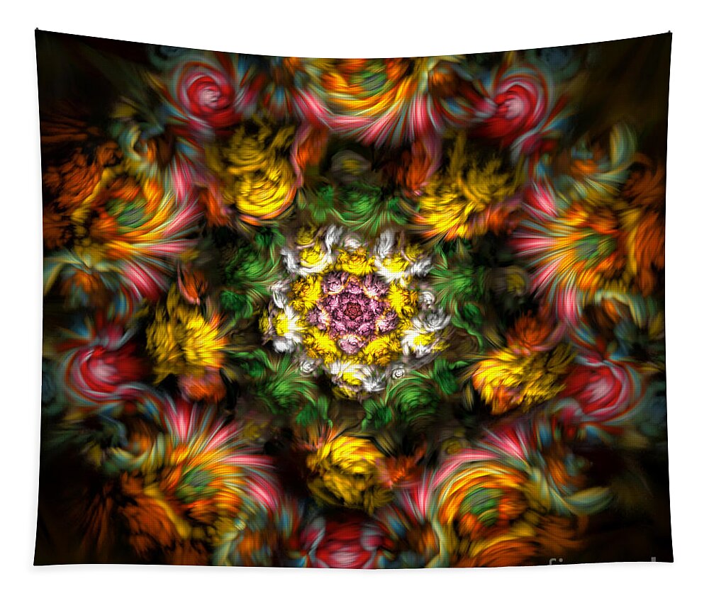 Mandala Tapestry featuring the digital art Garden of Dreams by Olga Hamilton