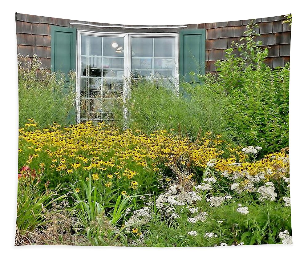 Floral Tapestry featuring the photograph Gardens at the Good Earth Market by Kim Bemis