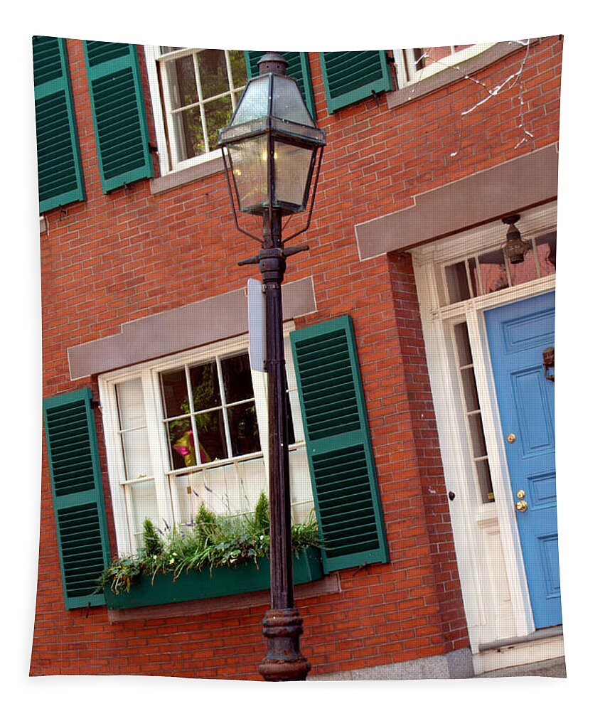 Boston Tapestry featuring the photograph Gas Lamp Beacon Hill by Caroline Stella