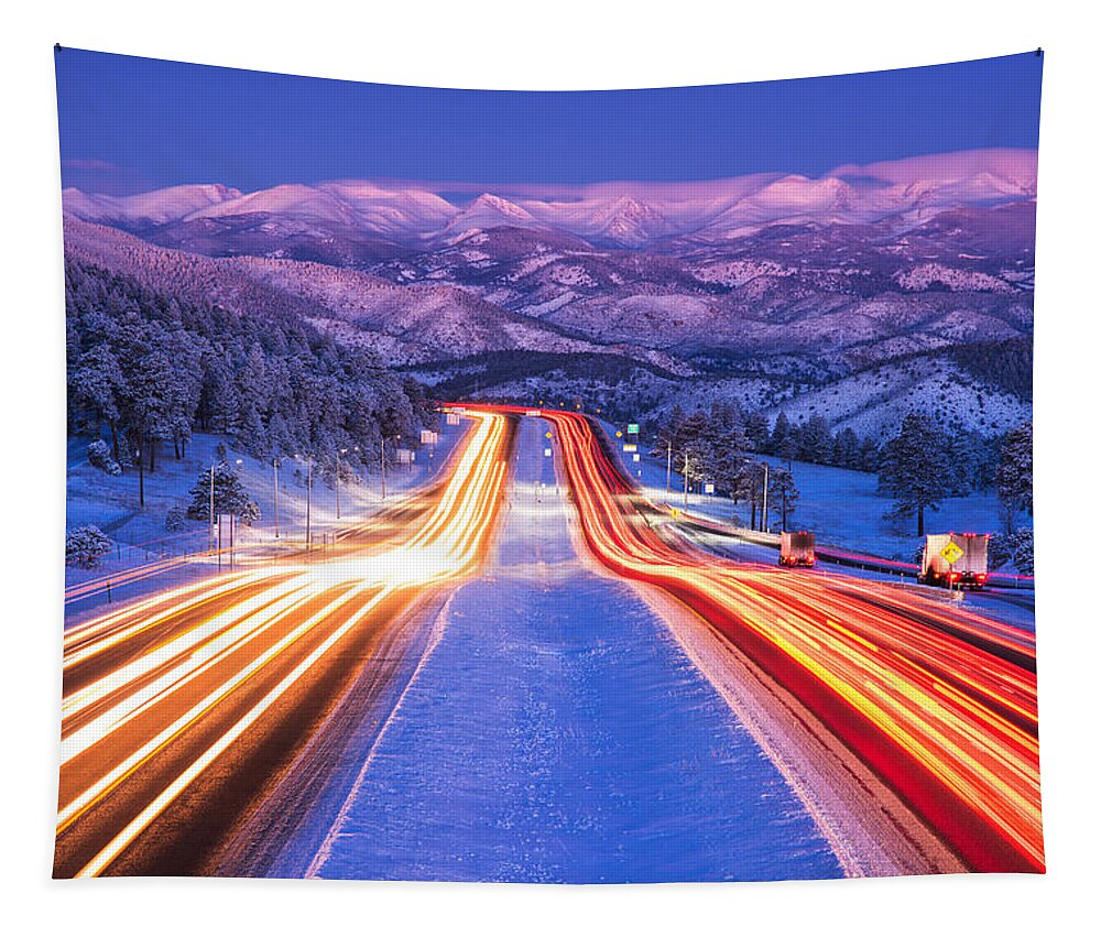Snow Tapestry featuring the photograph Gateway to the Rockies by Darren White