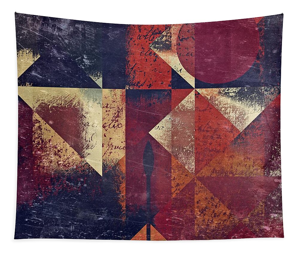 Abstract Tapestry featuring the digital art Geomix 04 - 63bv2-t7c by Variance Collections