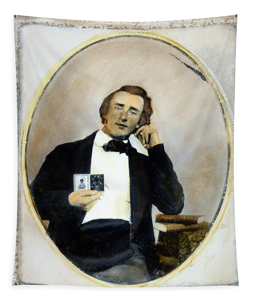1856 Tapestry featuring the photograph George A. Custer (1839-1876) by Granger