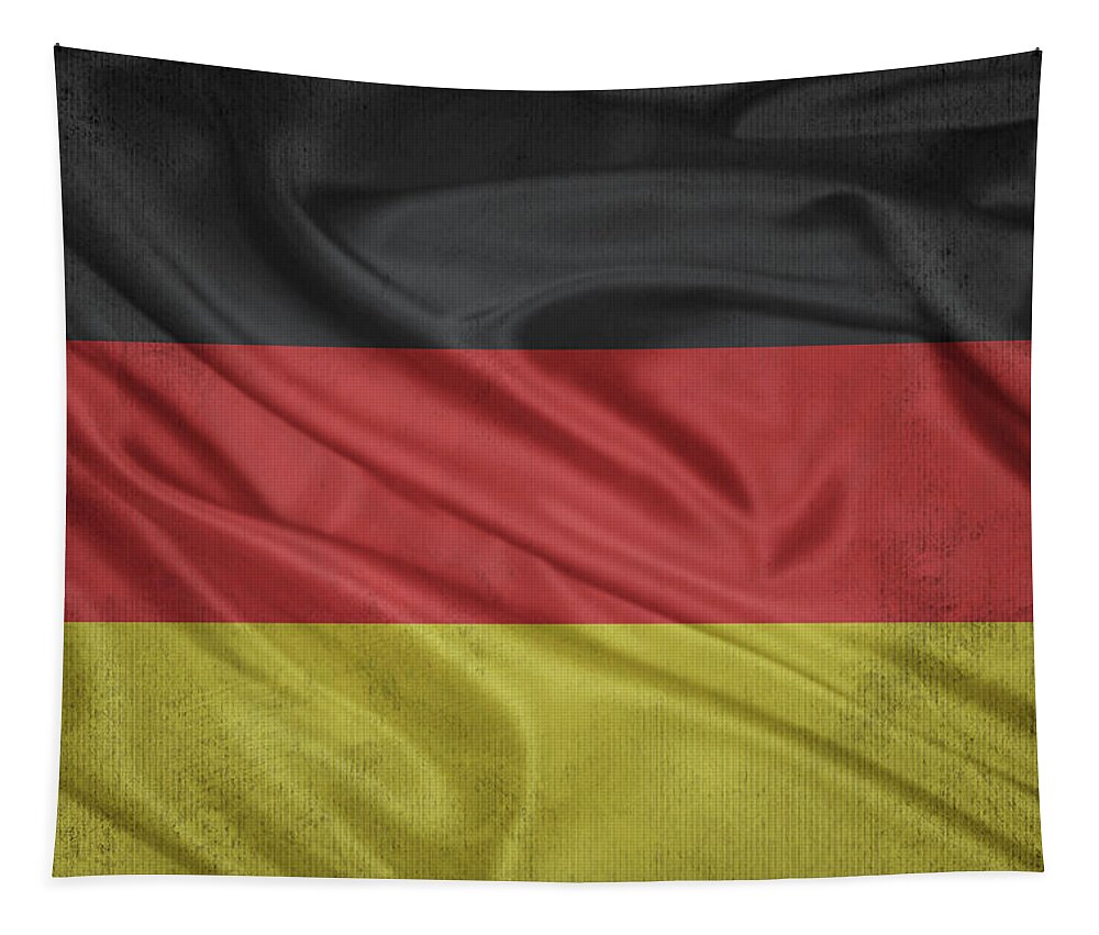 Moving Tapestry featuring the digital art German flag waving on canvas by Eti Reid