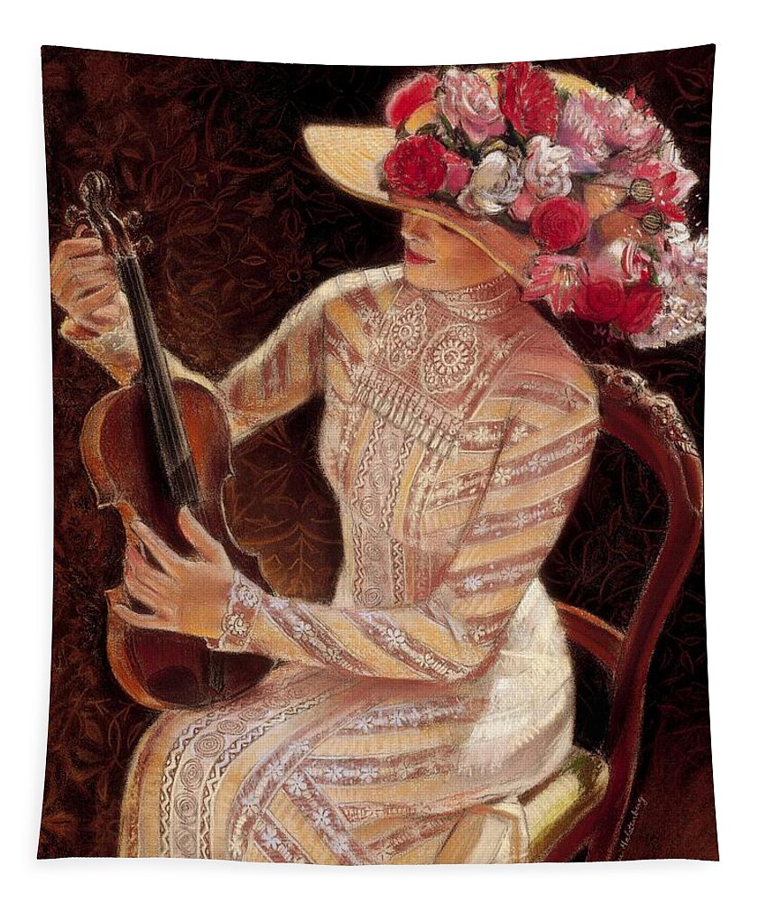 Vintage Tapestry featuring the painting Getting in Tune by Sue Halstenberg