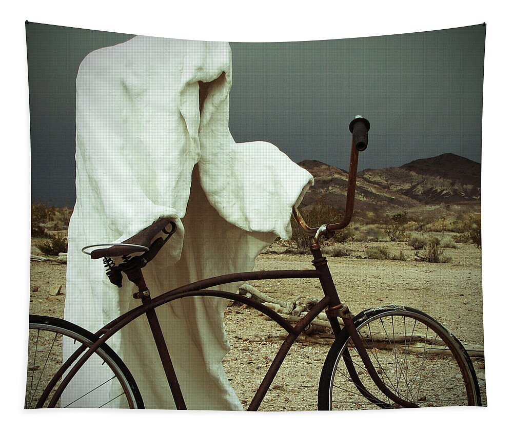 Bike Tapestry featuring the photograph Ghost Rider by Marcia Socolik