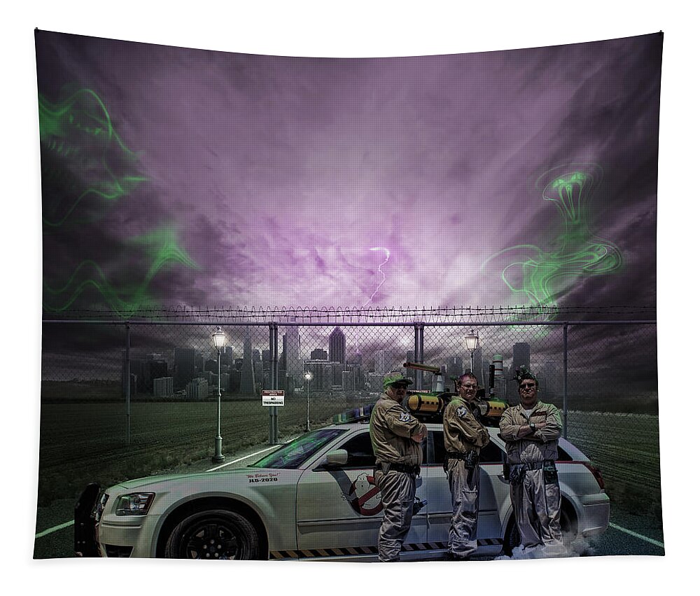Ghostbusters Tapestry featuring the digital art Ghostbusters of Northern Colorado by Becca Buecher