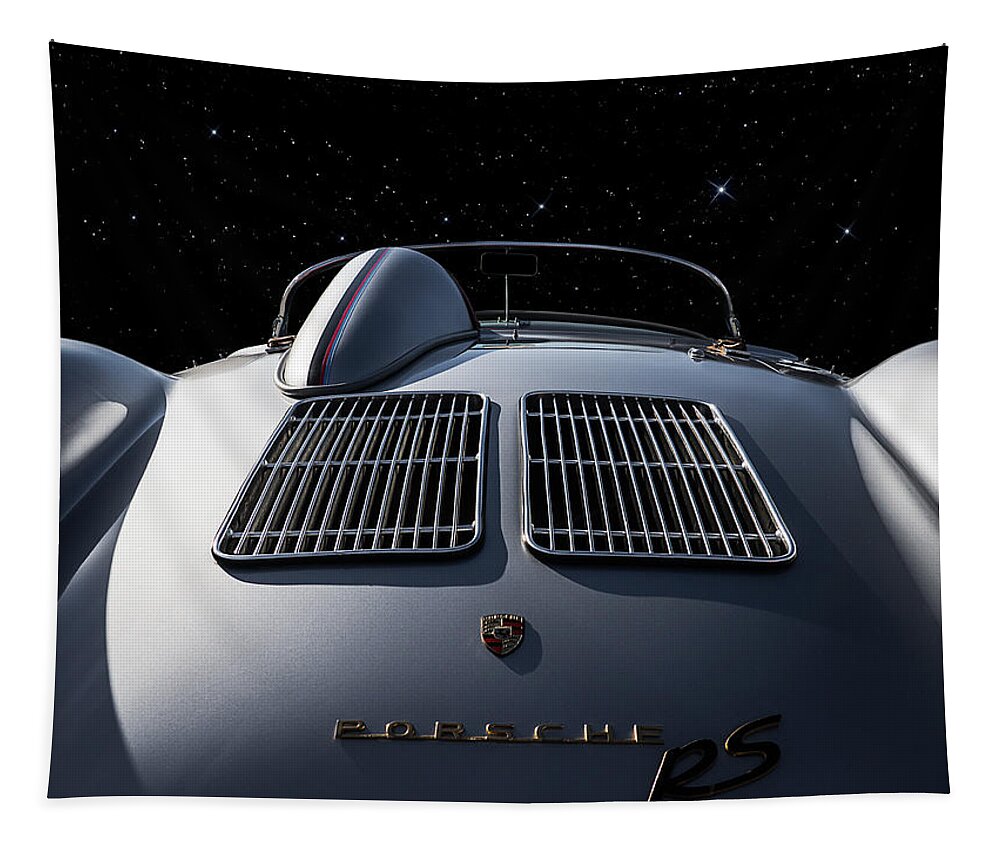 Porsche Tapestry featuring the digital art Porsche 550 Spyder by Douglas Pittman