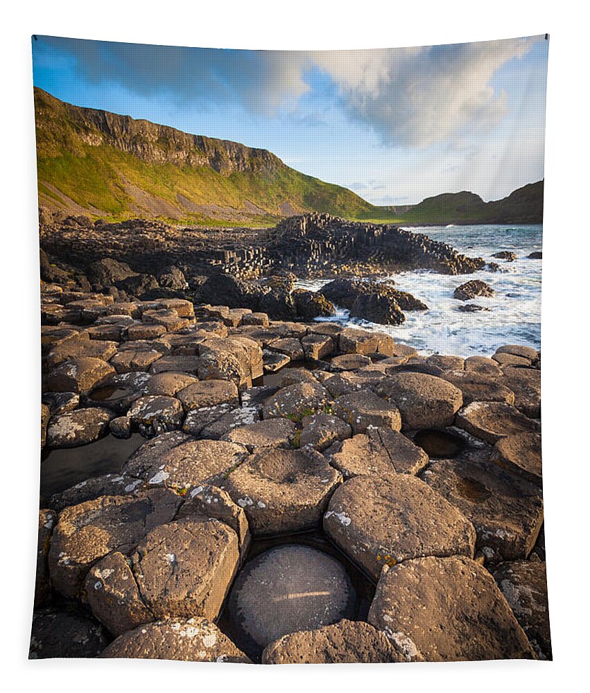 Europe Tapestry featuring the photograph Giant's Causeway Circle of Stones by Inge Johnsson