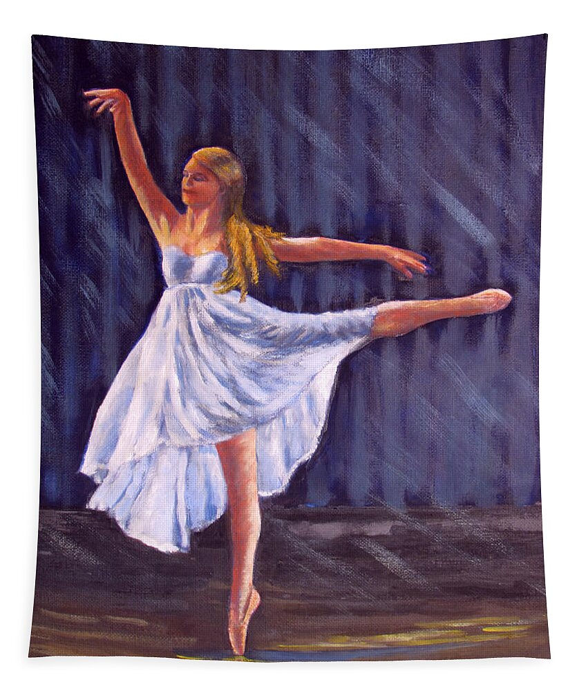 Ballet Tapestry featuring the painting Girl Ballet Dancing by Kevin Hughes