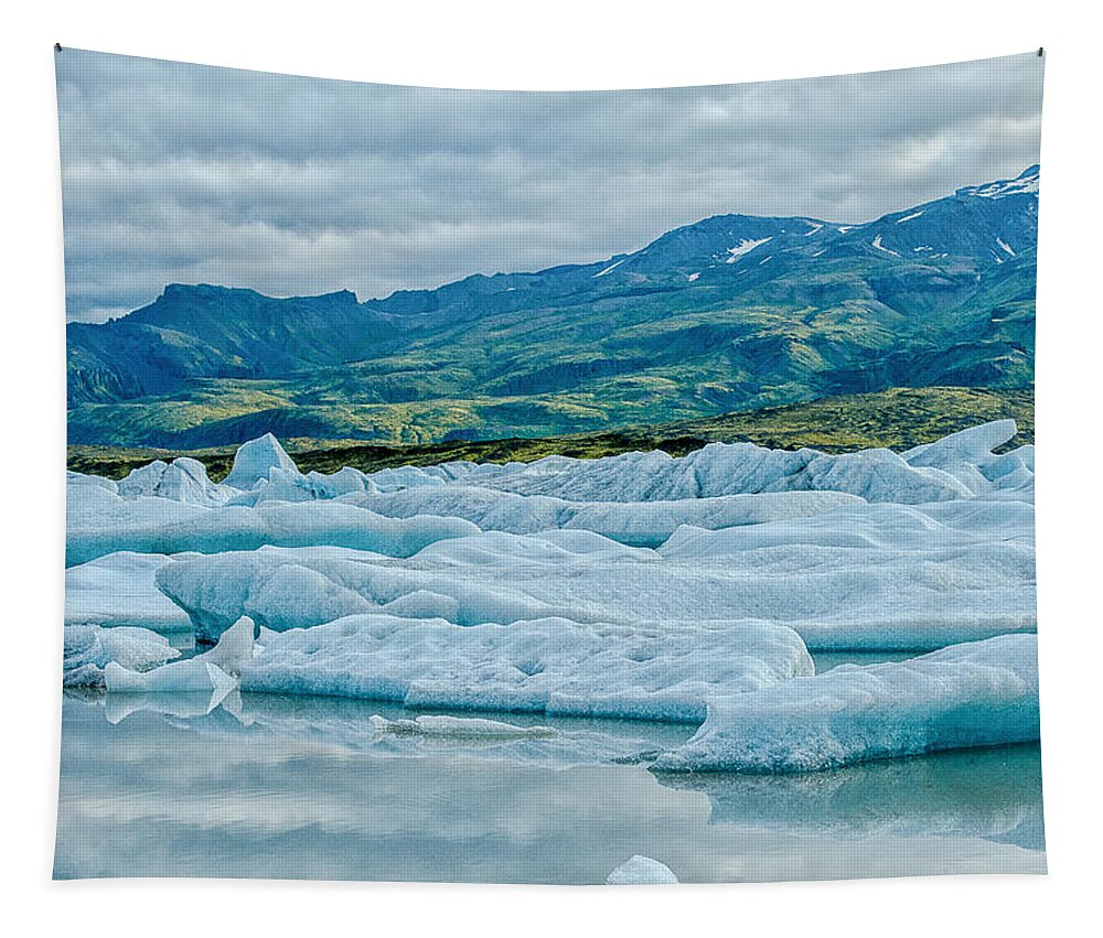 Glacier Lagoon Iceland Tapestry featuring the photograph Glacier Lagoon by Greg Wyatt