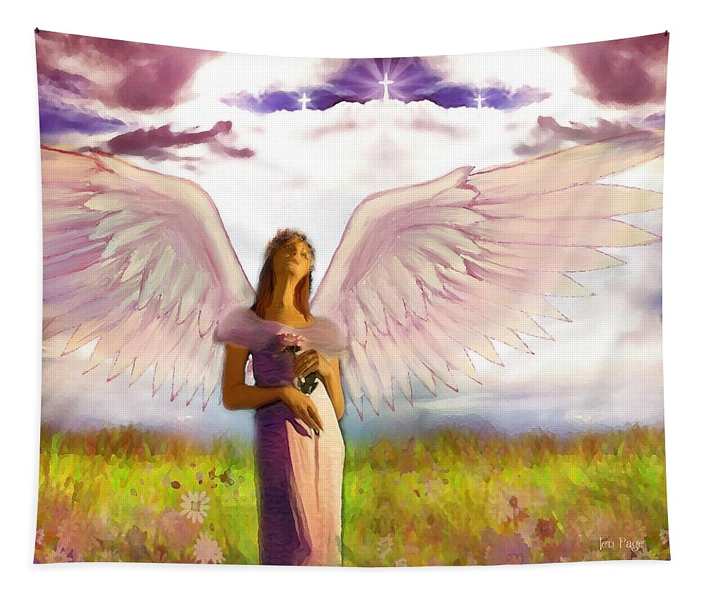 Glory Clouds Tapestry featuring the digital art Glory Clouds by Jennifer Page